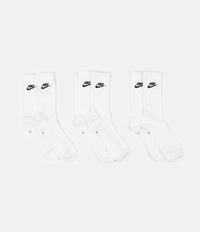 Nike Everyday Essential Crew Socks (3 Pair) - White / Black thumbnail