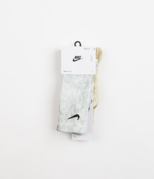 Nike Everyday Plus Tie-Dye Crew Socks (2 Pair) - Yellow / Multi