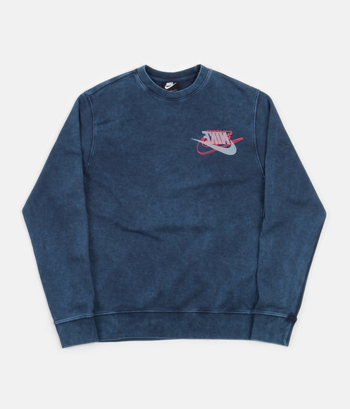 Nike French Terry Crewneck Sweatshirt - Midnight Navy / Bright Crimson