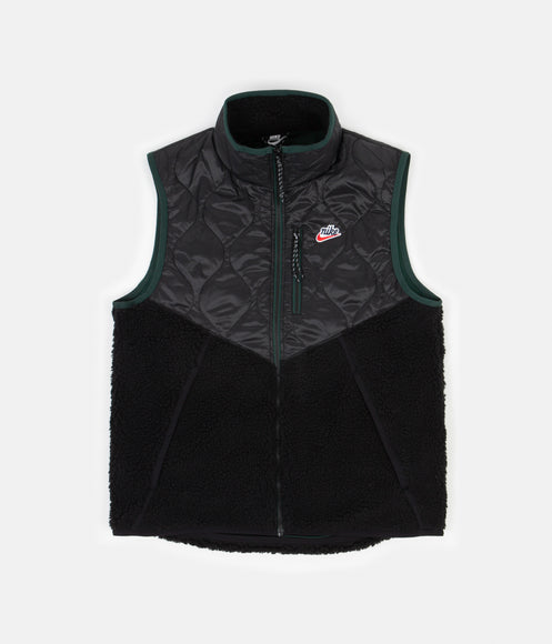 Nike Heritage Insulated Winter Vest - Black / Black - Pro Green
