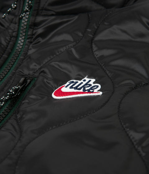 Nike Heritage Insulated Winter Vest - Black / Black - Pro Green ...
