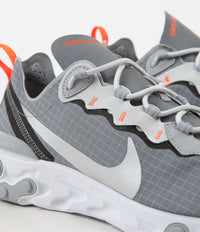 Nike React Element 55 Shoes - Cool Grey / Metallic Silver - Hyper Crimson thumbnail