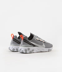 Nike React Element 55 Shoes - Cool Grey / Metallic Silver - Hyper Crimson thumbnail