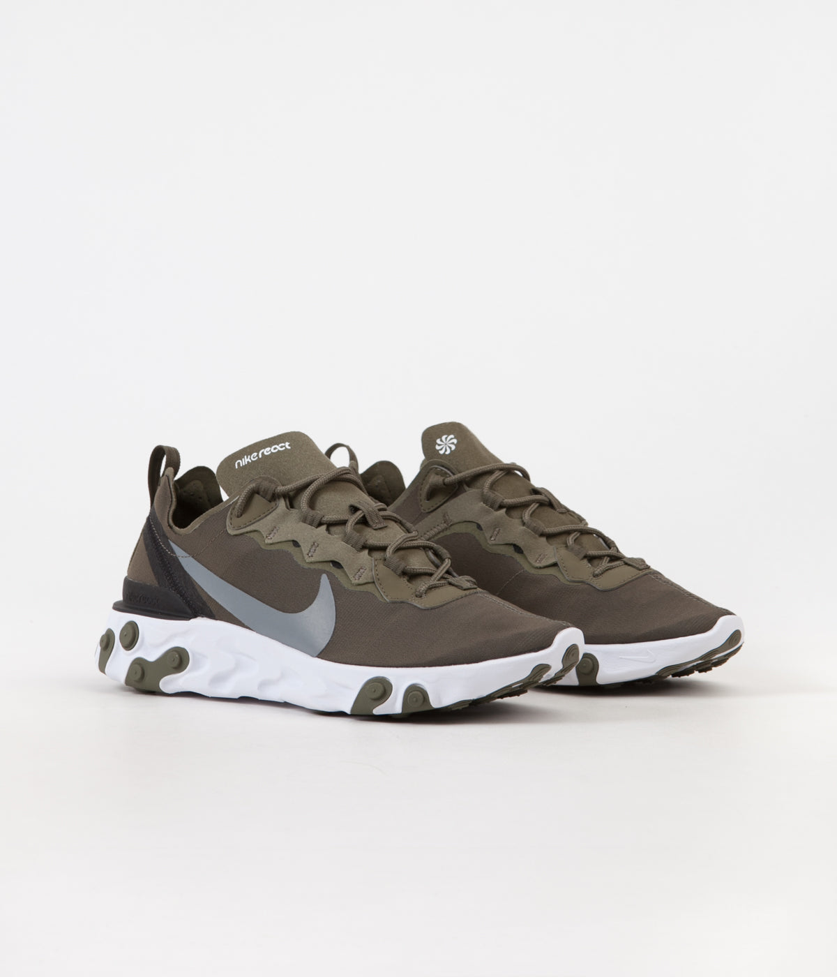 Nike react element 55 olive grey black & white Clearance