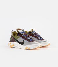 Nike React Element 87 Shoes - Moss / Black - El Dorado - Deep Royal Blue thumbnail