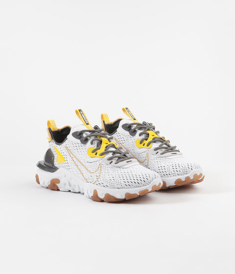 Nike React Vision Shoes in White and Honeycomb and Iron Grey - Vast Grey