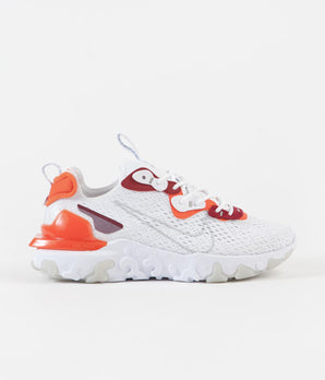 Nike React Vision Shoes - White / Light Smoke Grey - Team Orange - Team Red