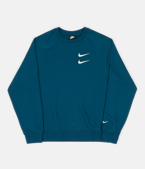 Nike Swoosh Terry Crewneck Sweatshirt - Blue Force / Barely Volt