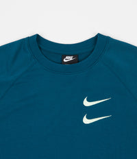 Nike Swoosh Terry Crewneck Sweatshirt - Blue Force / Barely Volt thumbnail