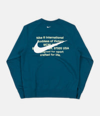Nike Swoosh Terry Crewneck Sweatshirt - Blue Force / Barely Volt thumbnail