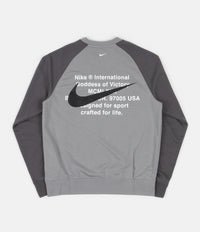 Nike Swoosh French Terry Crewneck Sweatshirt - Particle Grey / Iron Grey / White thumbnail