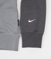Nike Swoosh French Terry Crewneck Sweatshirt - Particle Grey / Iron Grey / White thumbnail
