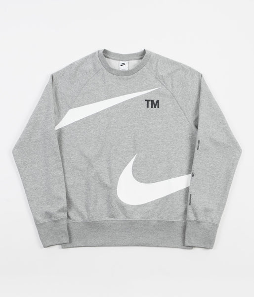 Nike Big Swoosh Crew Sweat Black, White & Grey Heather, END.