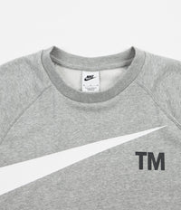 Nike Semi-Brushed Swoosh Crewneck Sweatshirt - Dark Grey Heather / White thumbnail