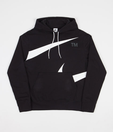 Nike Semi Brushed Swoosh Hoodie Black White Always in Colour