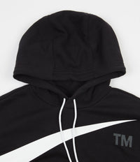 Nike Semi-Brushed Swoosh Hoodie - Black / White thumbnail