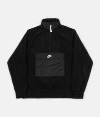 Nike Sportswear Half Zip Fleece Sweatshirt - Black / Black / White thumbnail
