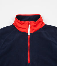 Nike Sportswear Half Zip Fleece Sweatshirt - Obsidian / Habanero Red / Sail thumbnail