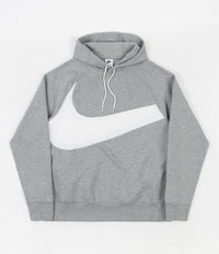 Nike Swoosh Tech Fleece Hoodie - Dark Grey Heather / White / White thumbnail