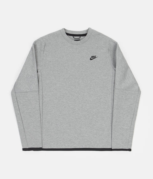 Nike Tech Fleece Crewneck Sweatshirt - Dark Grey Heather / Black