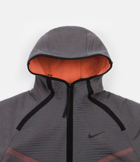 Nike Tech Pack Windrunner Full Zip Hoodie - Dark Grey / Turf Orange / Black thumbnail