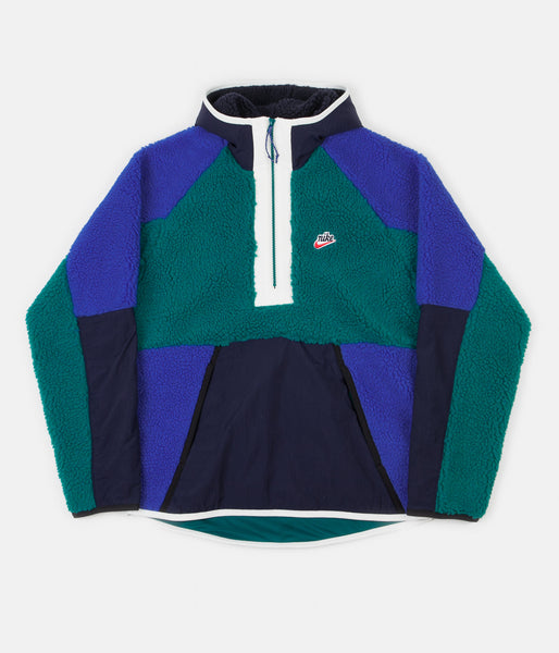 Nike Winter Half Zip Hoodie Geode Teal Obsidian Game Royal