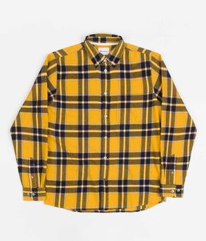 Norse Projects Anton Brushed Flannel Check Shirt - Turmeric Yellow
