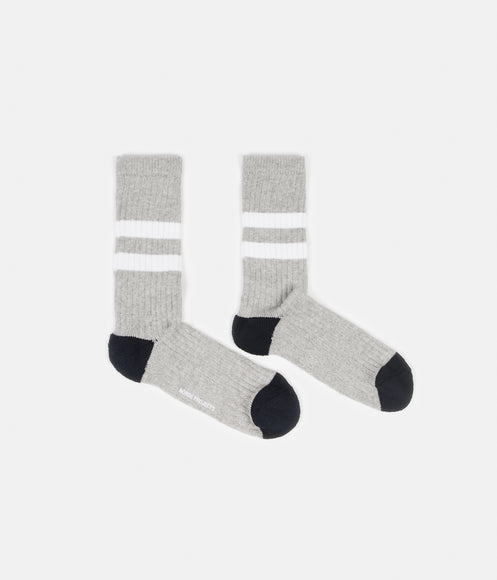 Norse Projects Bjarki Cotton Sport Socks - Light Grey Melange