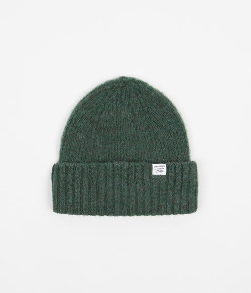 Norse Projects Brushed Lambswool Beanie - Linden Green