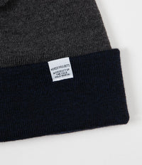 Norse Projects Colour Block Beanie - Dark Navy thumbnail