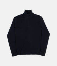Norse Projects Fjord Half Zip Rib Knitted Sweatshirt - Dark Navy thumbnail