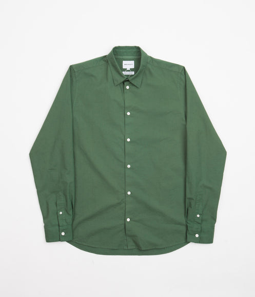 Norse Projects Hans Cotton Linen GMD Shirt - Leaf Green