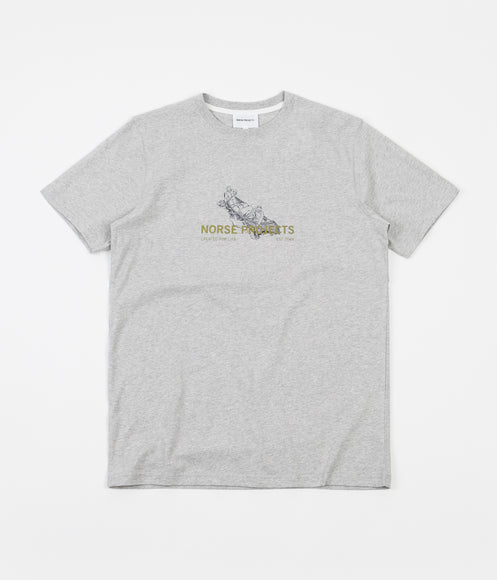 Norse Projects Niels Canoe Adventure T-Shirt - Light Grey Melange