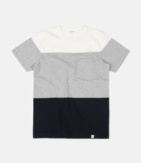 Norse Projects Niels Colour Block T-Shirt - Light Grey Melange thumbnail