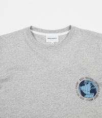 Norse Projects Niels Globe Logo T-Shirt - Light Grey Melange thumbnail