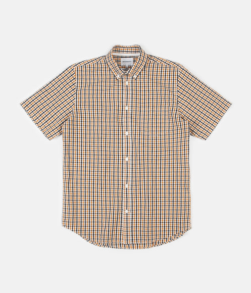 Norse Projects Osvald BD Gingham Short Sleeve Shirt - Sunwashed Yellow