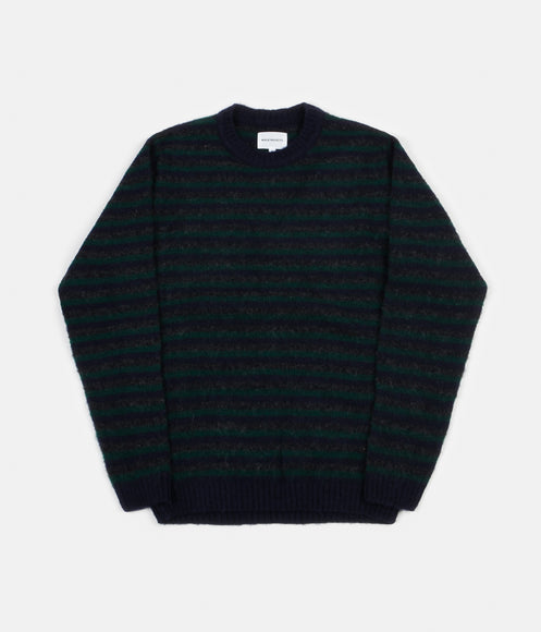 Norse Projects Sigfred Brushed Stripe Knit Jumper - Dark Navy