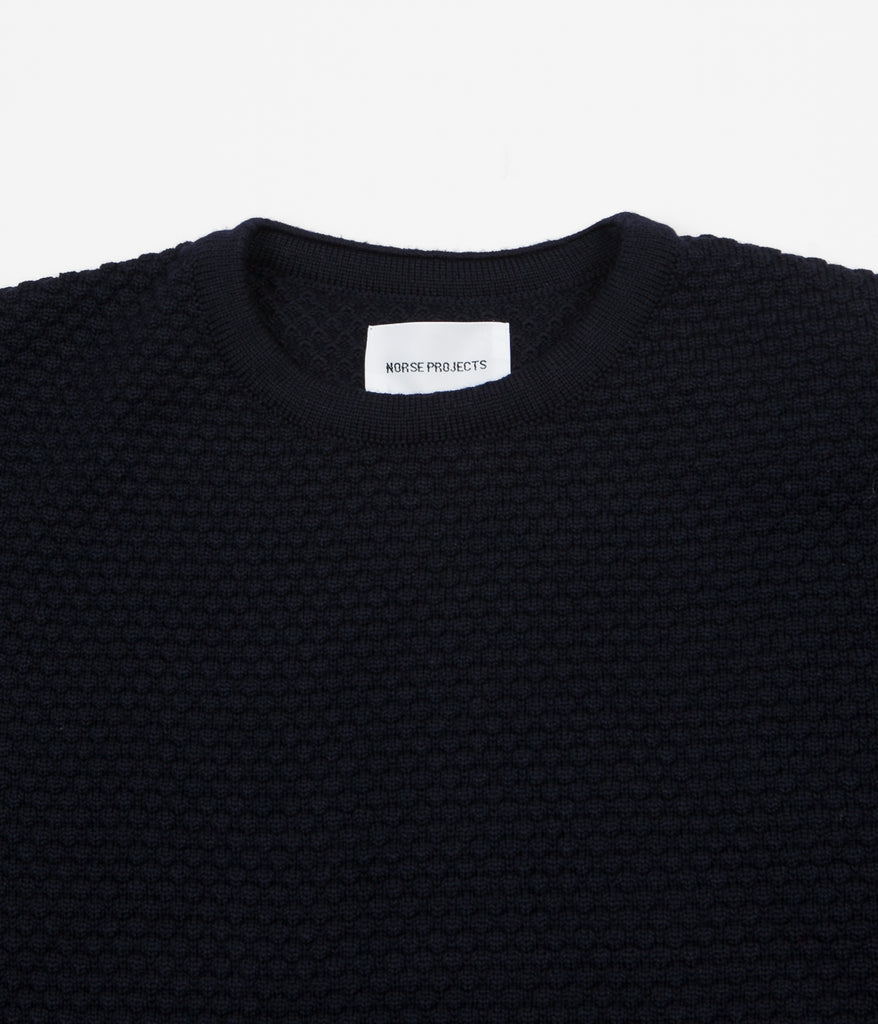 Norse Projects Skagen All-Over Bubble Knit Jumper - Dark Navy | Always ...