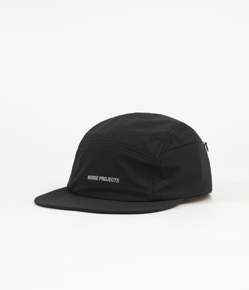 Norse Projects Travel 5 Panel Cap - Black
