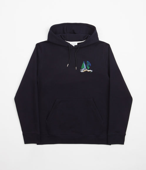 Norse Projects Vagn Boat Embroidery Hoodie - Dark Navy