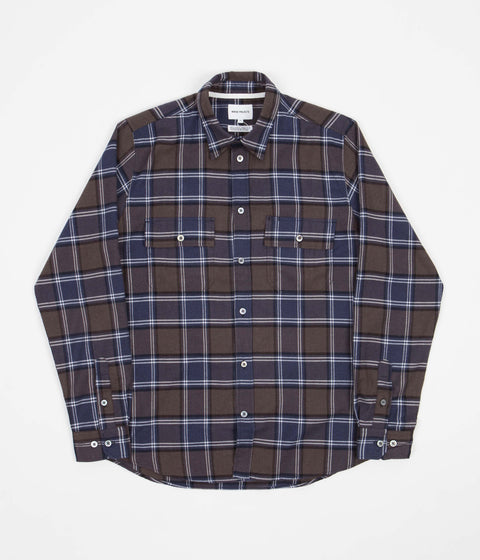 Norse Projects Villads Brushed Flannel Check Shirt - Taupe