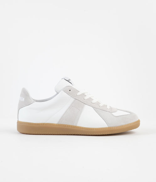 Novesta All Leather German Army Trainer Shoes - White / 003 Transparent