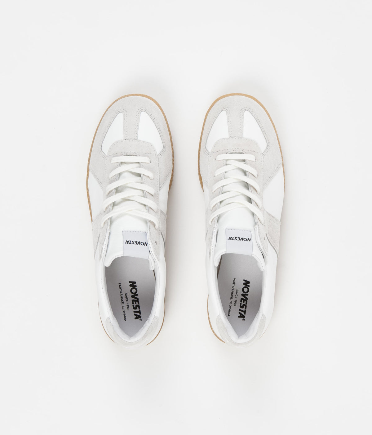 Novesta All Leather German Army Trainer Shoes - White / 003 Transparen ...
