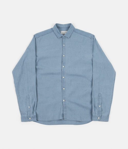 Oliver Spencer Clerkenwell Tab Shirt - Kildale Indigo Light