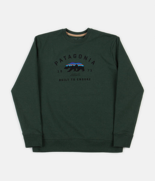 Patagonia Arched Fitz Roy Bear Uprisal Crewneck Sweatshirt Alder Green