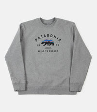 Patagonia Arched Fitz Roy Bear Uprisal Crewneck Sweatshirt - Gravel Heather thumbnail
