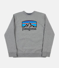 Patagonia Fitz Roy Horizons Uprisal Crewneck Sweatshirt - Gravel Heather thumbnail