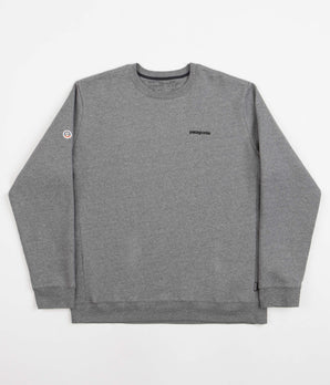 Patagonia Fitz Roy Icon Uprisal Crewneck Sweatshirt - Gravel Heather