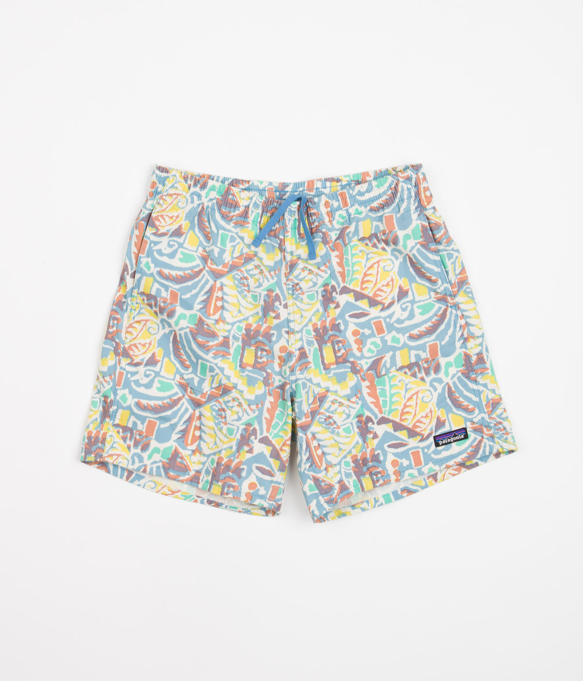 Patagonia Funhoggers Shorts Thriving Planet Lago Blue Always in Colour