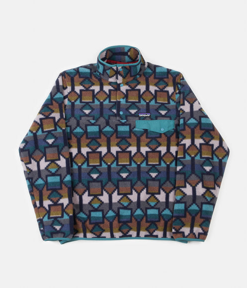 Patagonia Lightweight Synch Snap-T Pullover Sweatshirt - Cedar Mesa Big: New Navy